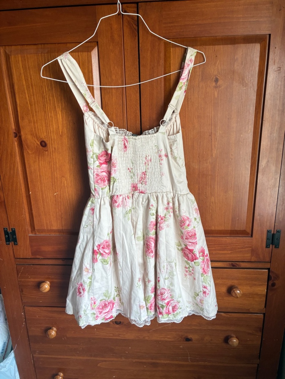 Floral Sundress with Pink Rose Print by WildFable size xs - Picture 3 of 3
